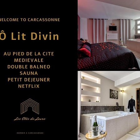 Les Gites De Laure - O Lit Divin, Instant De Volupte, Balneo Sauna, Climatisation, Netflix, 160M De La Cite Medievale قرقشونه المظهر الخارجي الصورة
