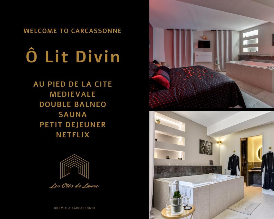 Les Gites De Laure - O Lit Divin, Instant De Volupte, Balneo Sauna, Climatisation, Netflix, 160M De La Cite Medievale قرقشونه المظهر الخارجي الصورة